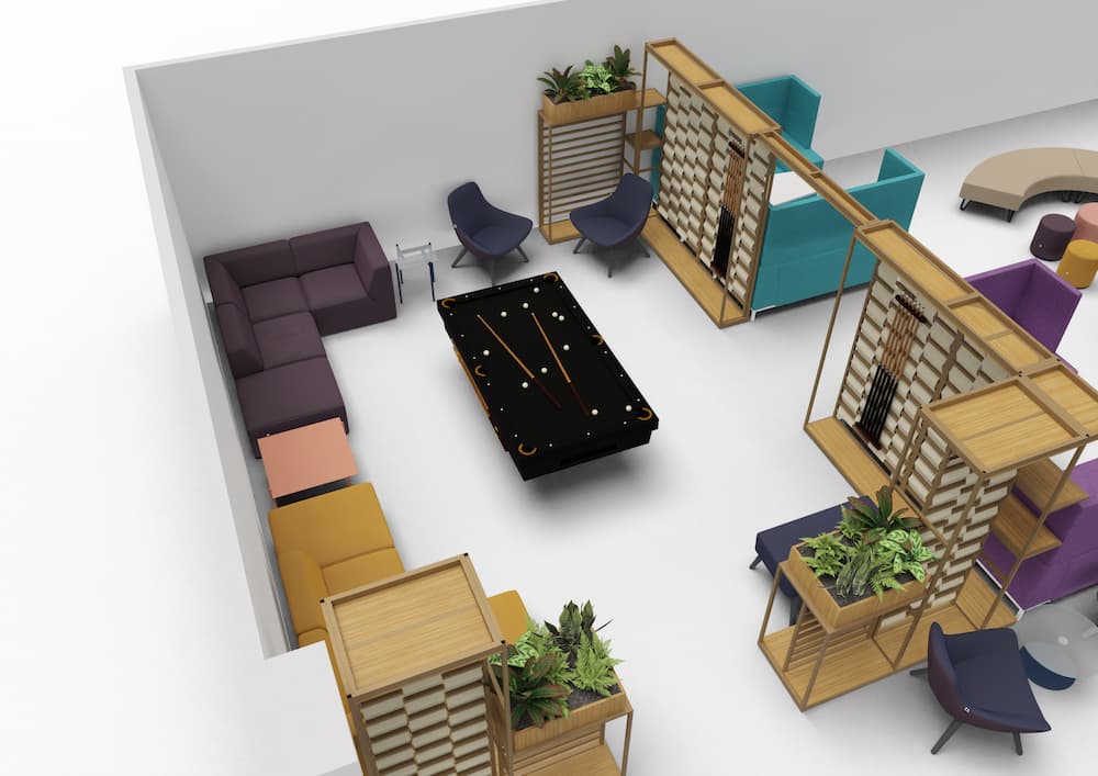 3d render of office space